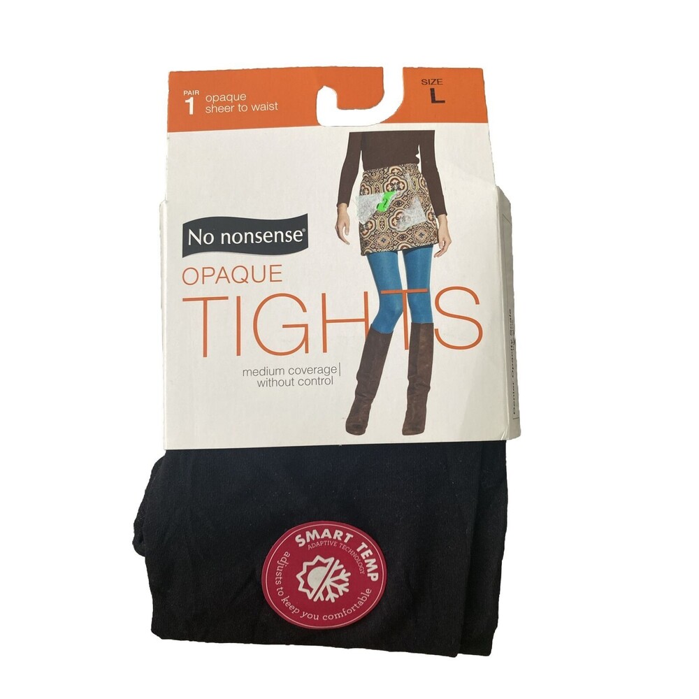 No nonsense Black Opaque Tights Size Large